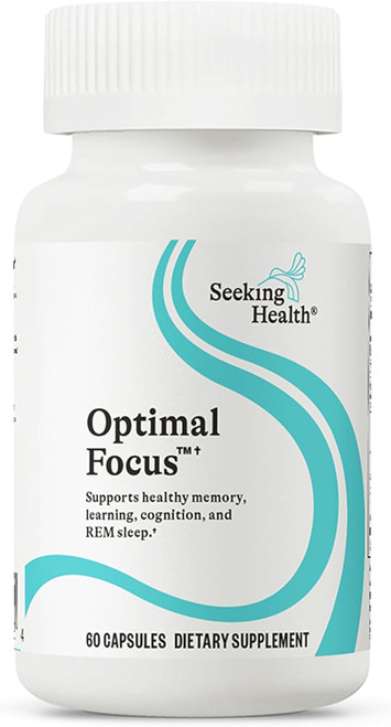 Seeking Health Optimal Focus, Stimulant-Free and Caffeine-Free Nootropic Support for Memory and Focus, with Choline, DHA from Algae, American Ginseng, Vegan and Vegetarian (60 Capsules)