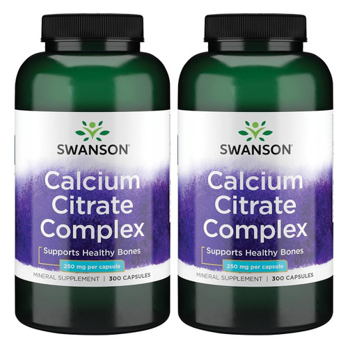 Swanson Calcium Citrate Complex for Bone Health, 300 Caps, 2 Pack