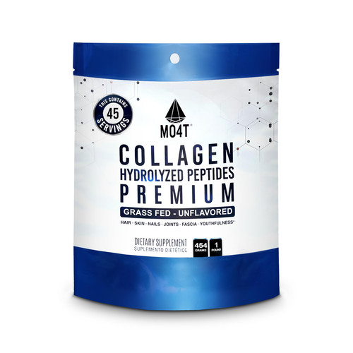 MOMOF4TRANSFORM MO4T Collagen Peptides- Collagen Powder- Hydrolyzed Collagen- Grass fed - Colageno Hidrolizado -Unflavored Collagen (1 Pound)