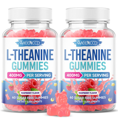 2 Pack L-Theanine Gummies 400mg, L-Theanine Supplement for Focus Support