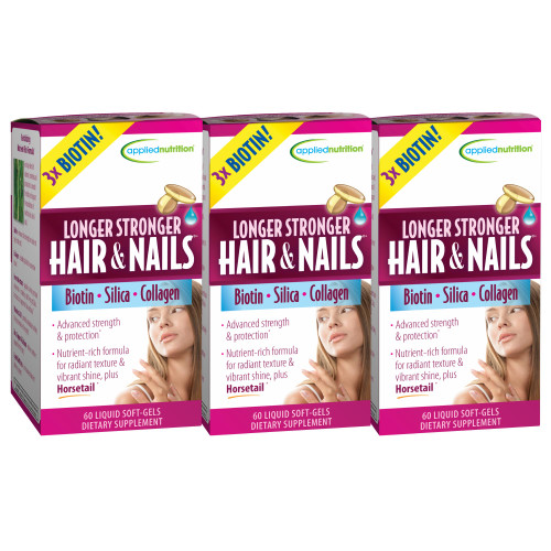 Applied Nutrition Longer Stronger Hair & Nails Beauty Formula (3 Pack)