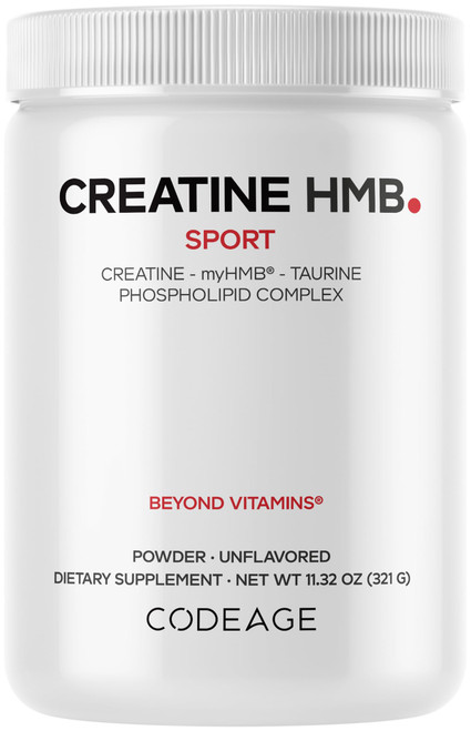 Codeage Creatine HMB Powder, myHMB, Taurine, Vitamin D3, Unflavored, 11 Oz
