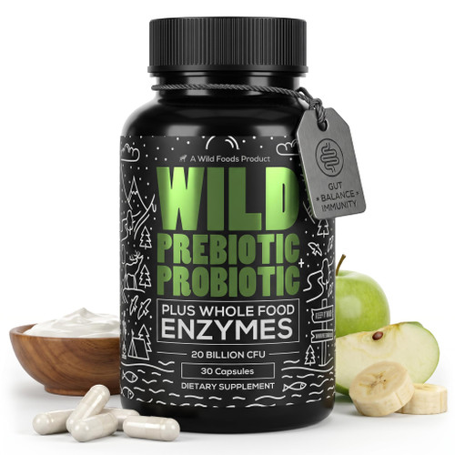 Wild Prebiotic and Probiotic W/Digestive Enzymes-20 Billion CFU-60 Capsule