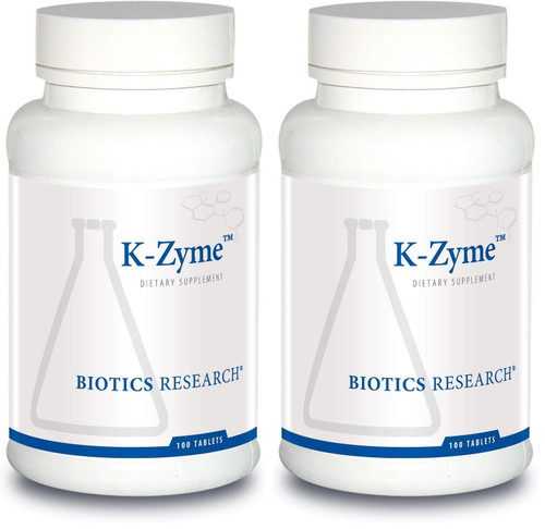 Biotics Research K Zyme™ Potassium, 99 milligrams, Supports Cardiovascular Function, Electrolyte Balance, Nerve Transmission, Muscle Activity, Superoxide Dismutase, Catalase.100 Tablets (Pack of 2)