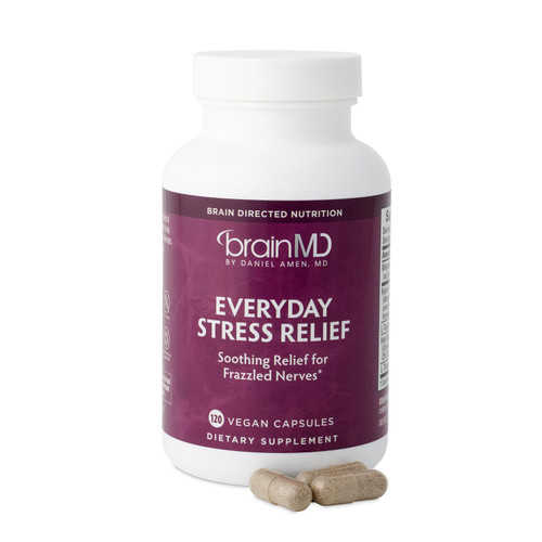 BrainMD Everyday Stress Relief, Non-Drowsy Capsules, 120 Count