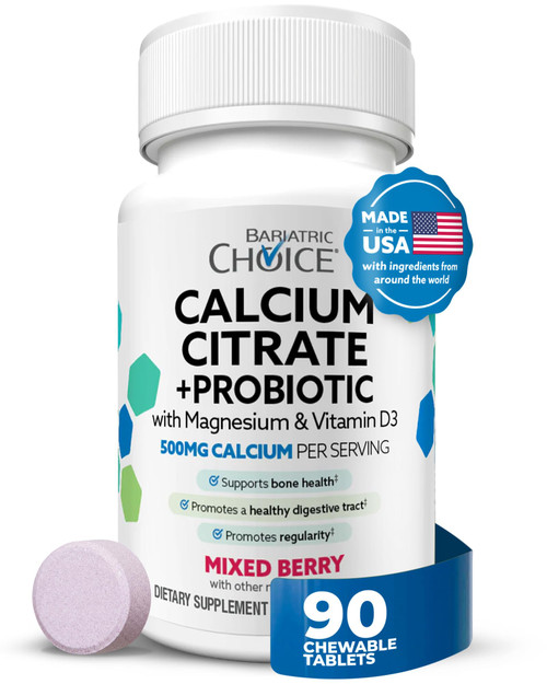 Bariatric Choice Chewable Calcium, Probiotics, Magnesium, & VIT D, 30-Day