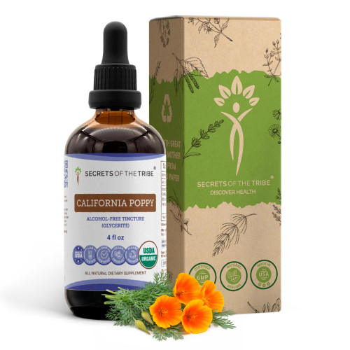 California Poppy USDA Organic Tincture | Alcohol-FREE Extract, High-Potency Herbal Drops | Made from 100% Certified Organic California Poppy (Eschscholzia Californica) Dried Herb and Flower 4 oz