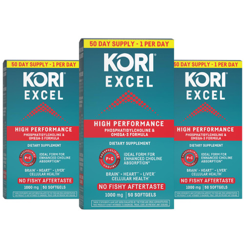 Kori Krill Excel High Performance, 1000 mg Omega-3s, 50 Count (Pack of 3)