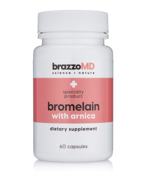 brazzoMD Bromelain with Arnica Dietary Supplement 60 Capsules