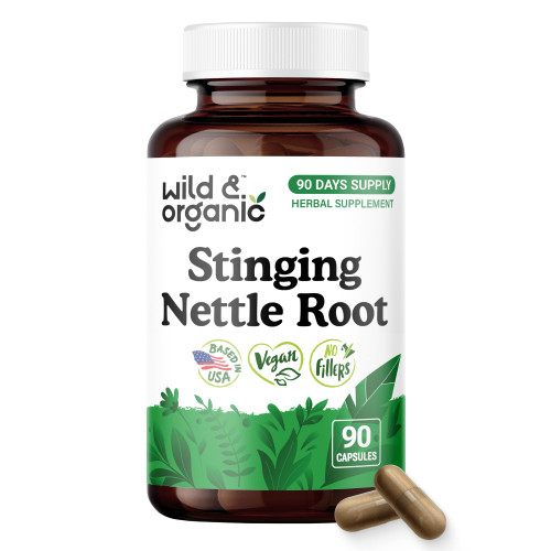 Wild & Organic Stinging Nettle Root Capsules - Urinary Support - 90 Count