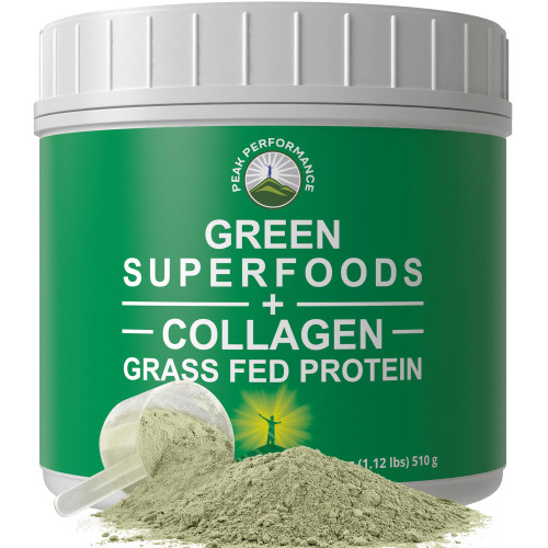 Peak Performance Greens Superfood + Grass Fed Collagen Peptides Powder