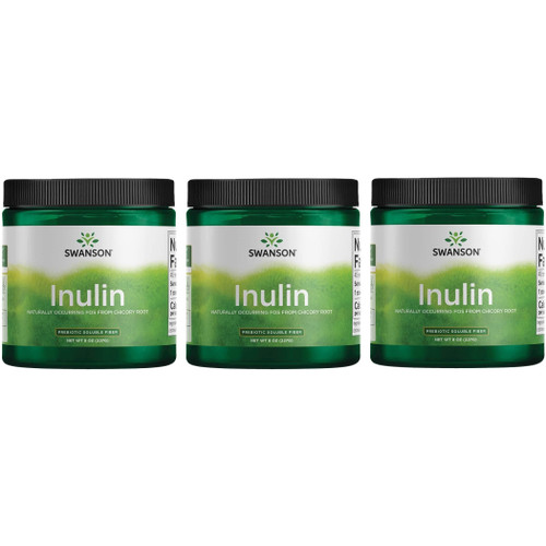 Swanson Inulin Prebiotic Soluble Fiber, 8 oz Powder, 3 Pack