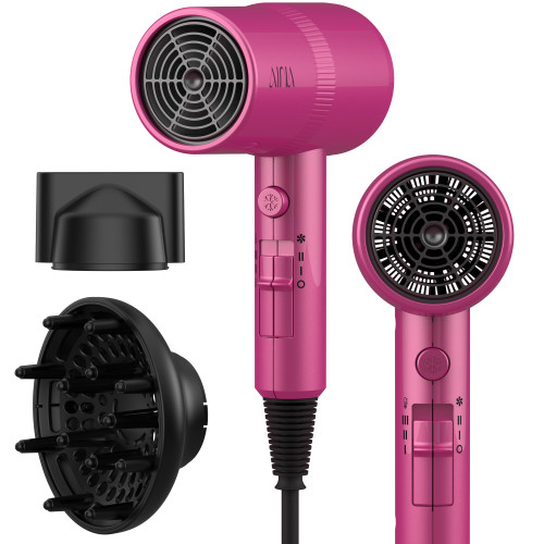 AINA Diffuser Hair Dryer Full-Featured Blow Dryer 110V/1600W(Neon Pink)