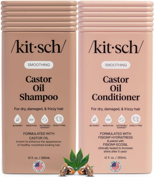 Kitsch Castor Oil Shampoo and Conditioner Set – Nourishing Hair Care