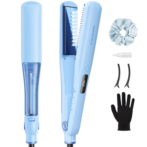 Wavytalk Steam Hair Straightener Steam Sesh for Less Heat Damage, Flat Iron
