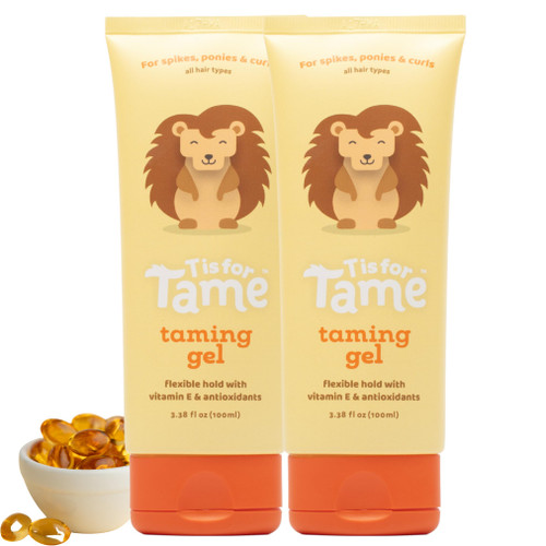 T is for Tame Kids Hair Taming Gel, 2-pack, for Soft, Natural Style & Hold
