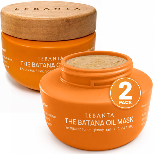 Lebanta Raw Batana Oil for Hair Growth - 100% Pure, Organic 4oz Batana from Honduras for Thick and Strong Natural Hair - Dr. Sebi Unrefined Cold Pressed Cosmetic Scalp Mask for Men & Women (2 Pack)