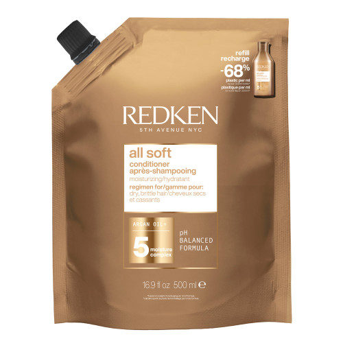 Redken All Soft Conditioner – For Dry, Brittle Hair, Refill