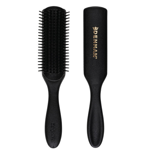 Denman D3 Curly HairBrush for Women & Men – 7 Row Detangling & Curl Defining brush for Natural Curly, Coily, Wavy Hair – Styling Brush for Smooth defined Curls (All Black)