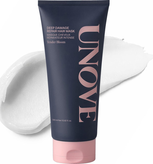 UNOVE Deep Damage Repair Hair Mask - Protein Hair Treatment & Hair Mask for Damaged Hair | Deep Conditioning & Keratin Hair Mask for Dry, Frizzy Hair | Korean Hair Care | Tender Bloom, 10.82 fl oz