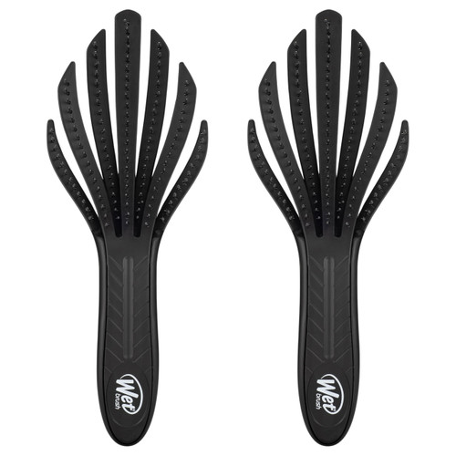 Wet Brush Go Green Curl Detangler Hair Brush - Black - Ultra-Soft IntelliFlex Detangling Bristles Glide Through Tangles with Ease - Great For Curly Hair - No Split Ends & Pain-Free (Pack of 2)