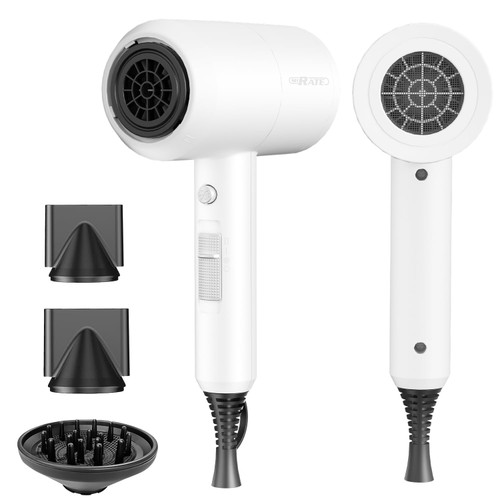 SHRATE Professional Ionic Hair Dryer with Diffuser & Nozzle | Low Noise