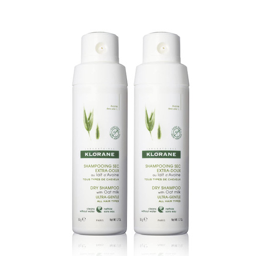 Klorane Oat Milk Powder Dry Shampoo, Non-Aerosol, 1.7 oz - 2 Pack