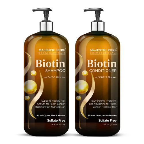 Majestic Pure Biotin Voluminizing Shampoo and Conditioner Set- 2x16 Fl oz