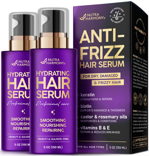 Hydrating Hair Serum for Dry & Frizzy Hair – Leave-In Split End Repair 2pck