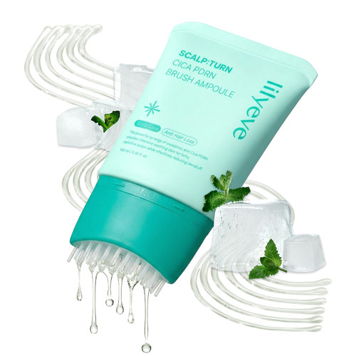 lilyeve SCALPTURN Cica PDRN Scalp Serum with Built-In Brush, 3.38 fl oz