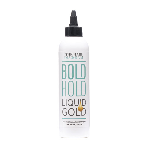 The Hair Diagram - Bold Hold Liquid Gold - Glueless Lace Gel - Temporary Hold for Wigs and Hair Systems - Styling Agent for Baby Hairs - Non Toxic - Aerosol & Alcohol Free - Water Based Formula - 8oz