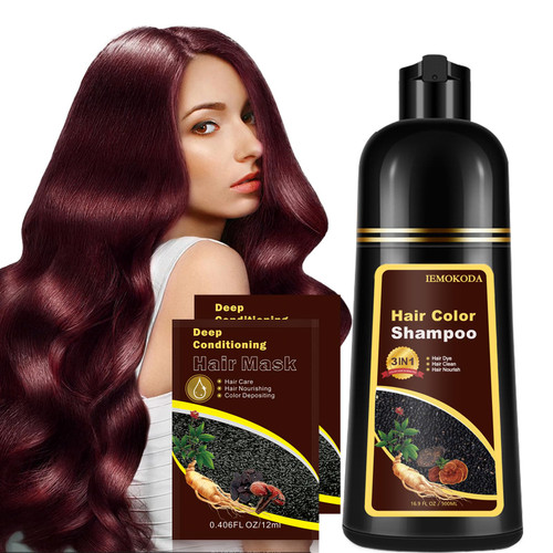 Red Hair Dye Shampoo, Instant Color Shampoo for Gray Hair