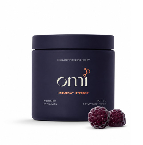 OMI - Peptides for Hair Growth, Gummies for Women with Patented Follicle Fortifying Biotechnology, Now in Delicious Wild Berry Flavor (60 Gummies)