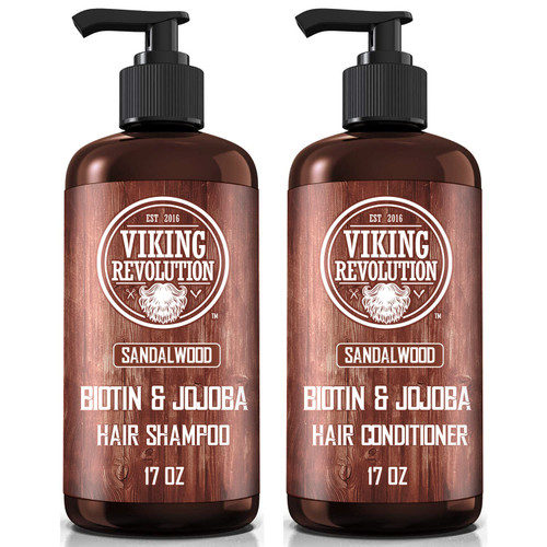 Viking Revolution Hair Shampoo & Conditioner Set for Men - Sandalwood 17 oz