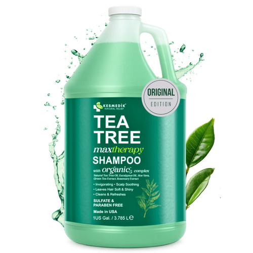 KESMEDIK Tea Tree Shampoo Refill, 128 fl oz (1 Gallon) Sulfate-Free