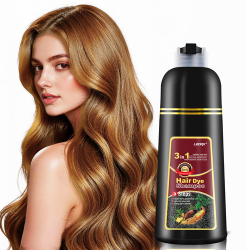 leorx Hair Dye shampoo, 3 In 1 Copper Brown Color Shampoo Hair Dye For Refresh Hair Instant Herbal Coloring Shampoo For Women&Men - Tintes Para El Cabello Profesional