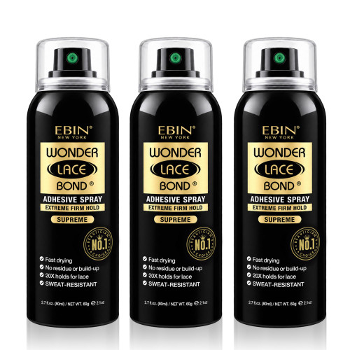 EBIN NEW YORK Wonder Lace Bond Adhesive Spray Supreme, 2.7 Fl Oz (3-Pack)
