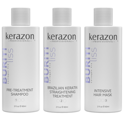 Brazilian Keratin Straightening Treatment KIT 2fl.oz Buriti Liss Collagen Pro For all hair types