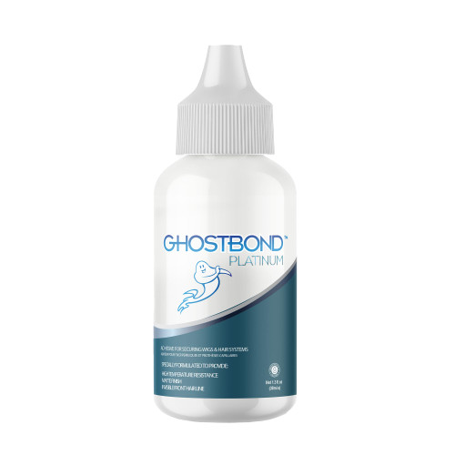 GHOSTBOND Platinum Water Resistant Wig Glue for Extreme Heat - 1.3oz - Hair Replacement Adhesive for Poly and Lace Wigs. Invisible Bonding Hair Adhesive - Strong Hold Lace Front Glue
