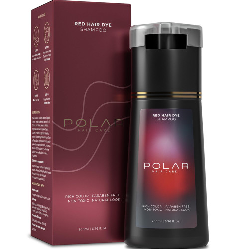Polar Hair Dye Shampoo | Red Hair Dye Color Shampoo for Full Gray Hair