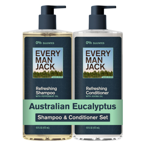 Every Man Jack Men's Shampoo & Conditioner Set, Australian Eucalyptus, 2pk