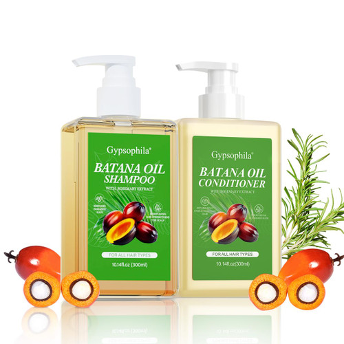 Gypsophila Batana Oil Shampoo and Conditioner Set, Hair loss and Batana Oil for Hair Growth Shampoo, Sulfate-Free for Both Men and Women 10.14 Fl Oz