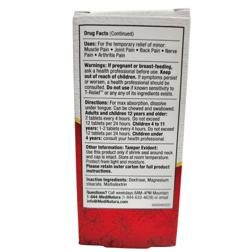 T-Relief Extra-Strength Arnica +12 Natural Relieving Actives for Back Pain Joint Soreness Muscle Aches & Stiffness, Whole Body Fast-Acting Relief for Women & Men - 100 Tablets (2 Pack)