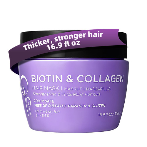 Luseta Biotin Collagen Hair Mask for Thin & Damaged Hair, Thickening 16.9oz