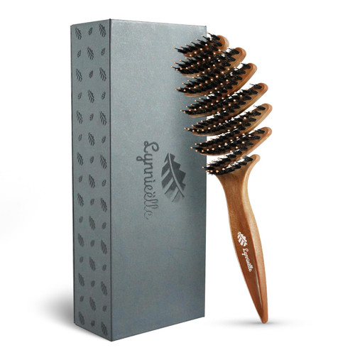 Lynnieëlle Natural Boar Bristle Hair Brush for Fine Hair - A Great Gift