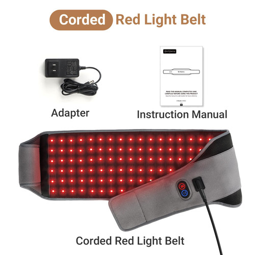 Comfytemp Red Light Belt with 126 LEDs, Wearable Red Light Wrap with Timer, 660nm & 850nm, Birthday Gifts for Men Dad Women Mom, 22W(Corded)