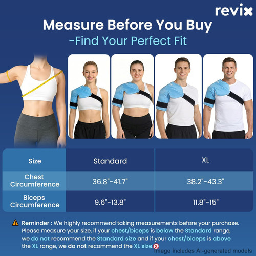 REVIX Shoulder Ice Pack Rotator Cuff Cold Therapy, Ice Packs for Injuries Reusable Gel for Shoulders Pain Relief, Bursitis and Swelling, Cold Compress Shoulder Ice Wrap