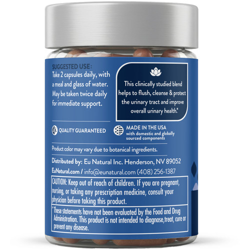 Eu Natural Urinary Harmony D-Mannose Supplement - Urinary Tract Health for Women - Fast-Acting Urinary Cleanse & Flush with Clinical-Strength D-Mannose & Hibiscus - 60 Capsules