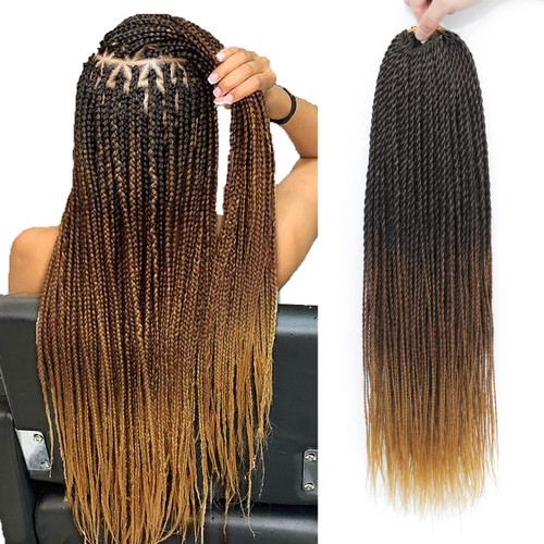 NAYOO Small Crochet Hair Senegalese Twist 18 Inch 8 Packs Ombre Crochet Braids Pre-Looped, 35 Strands/Pack Crochet Twist, Ombre Senegalese Twist Crochet Hair for Black Women(18 Inch, 1B/30/27)