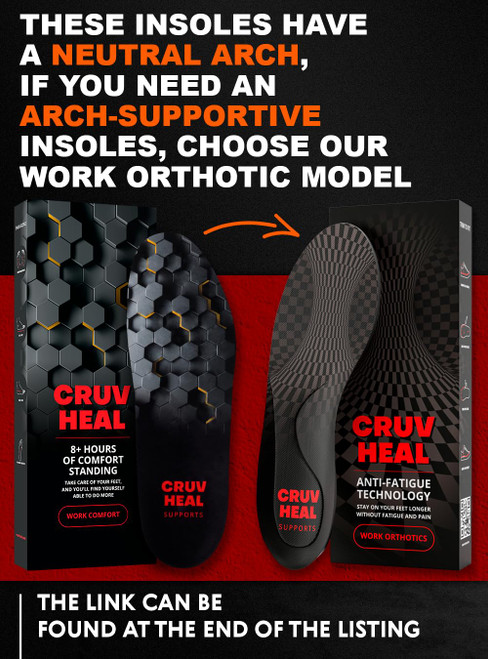 2 Packs of Work Comfort Orthotic Insoles - Anti Fatigue Shoe Insert Men Women - Low Arch Support - Shock Absorption - Foot Pain Relief - Work Boot Insoles (XS, Black)